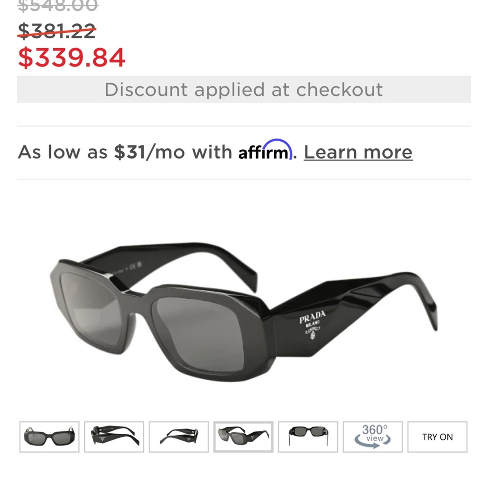 Prada Black Sunglasses Set